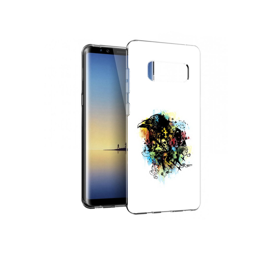 

Чехол MyPads Tocco для Samsung Galaxy Note 8 ворон и черепа, Прозрачный, Tocco