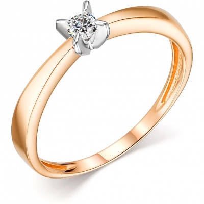 

Кольцо с 1 бриллиантом из красного золота р. 18,5 Алкор 13995-100, 13995-100