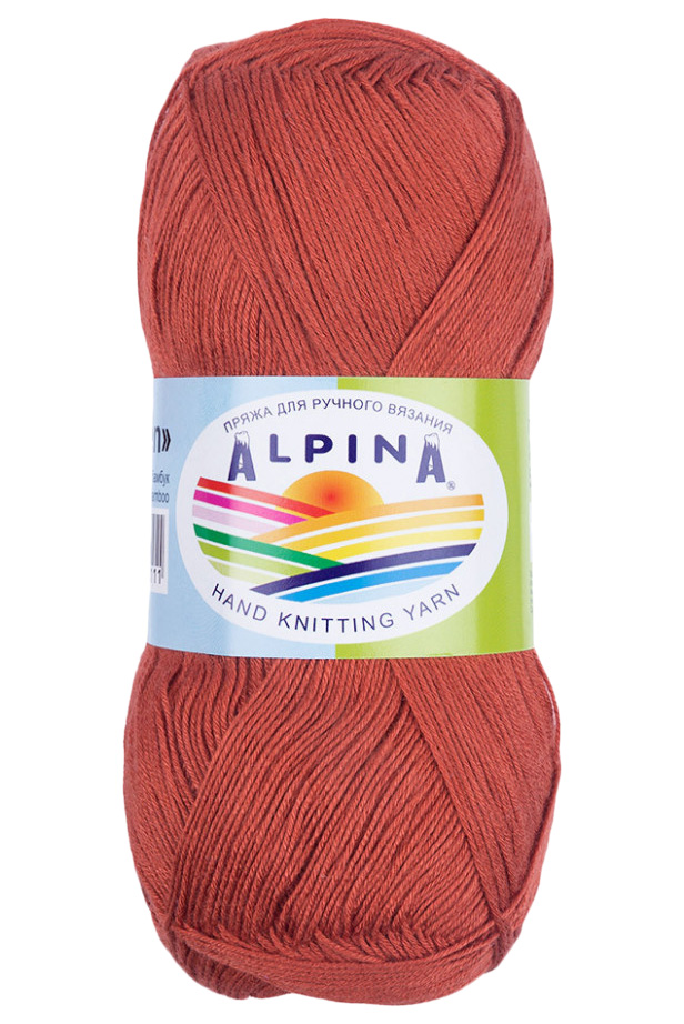 

Пряжа Alpina VIVEN №18 темно-рыжая 100% бамбук 10 х 50 гр, 405 м +/- 15 м