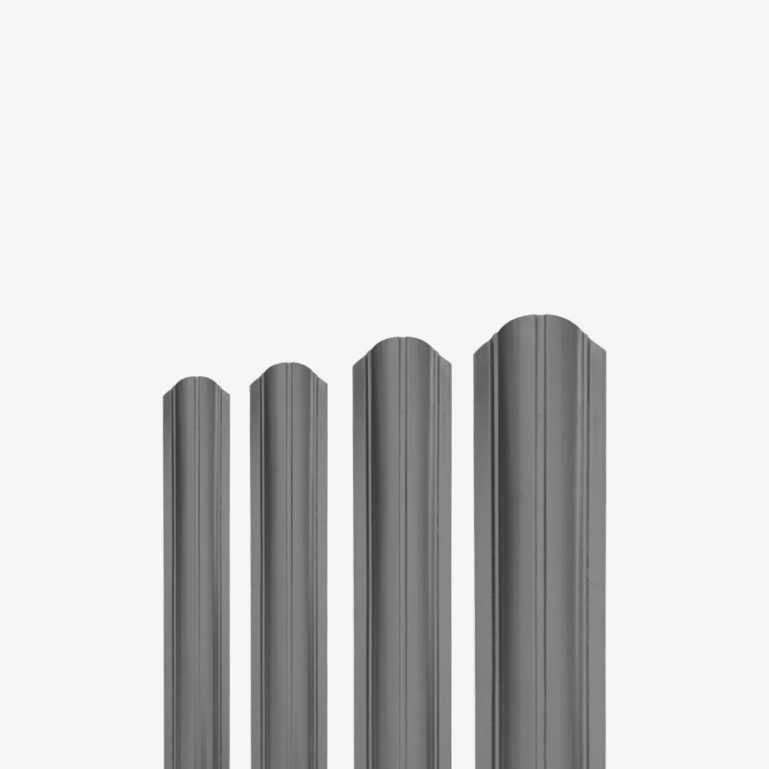 фото Штакетник металлический, shev-stone радиусный 10 шт графит