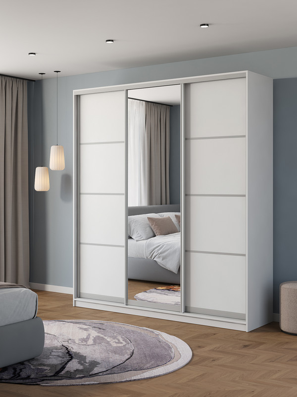 

Шкаф купе Армариум Атина 220х58х240 белый + зеркало, Атина02
