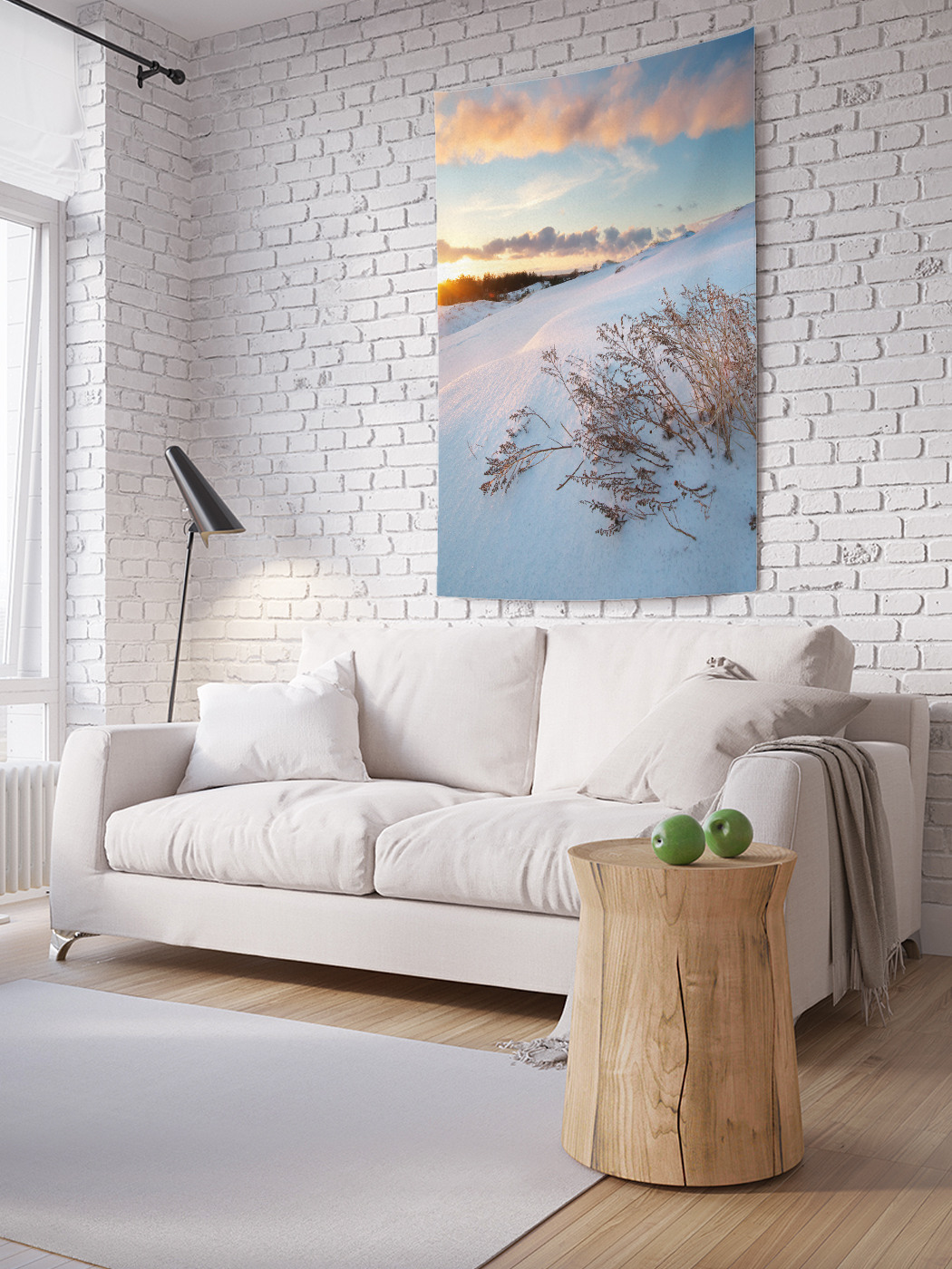 

Вертикальное фотопанно на стену JoyArty Снежный холм в закате 150x200 см, Снежный холм в закате