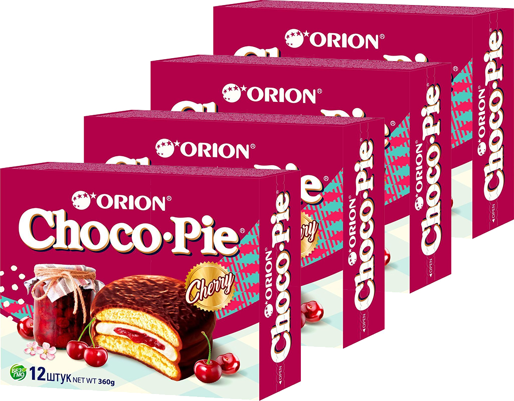 Печенье Orion Choco-Pie Вишня, 4 шт по 360 г