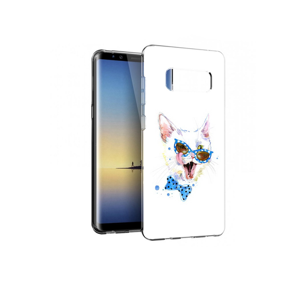 

Чехол MyPads Tocco для Samsung Galaxy Note 8 белый кот, Прозрачный, Tocco