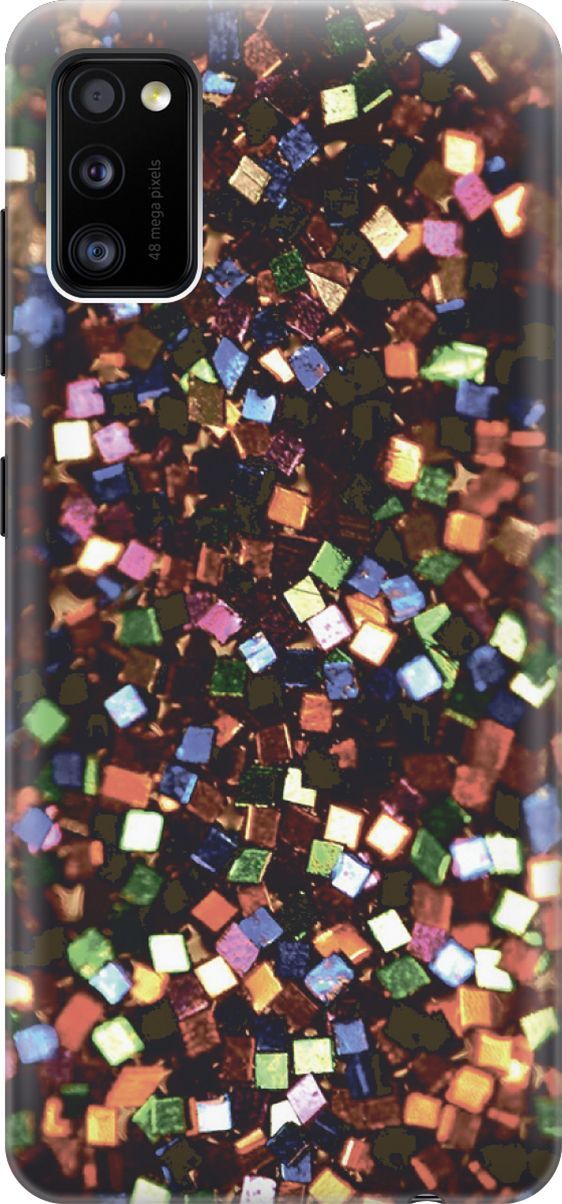 

Силиконовый чехол на Samsung Galaxy A41 "Разноцветные конфетти", Зеленый;черный, 3486