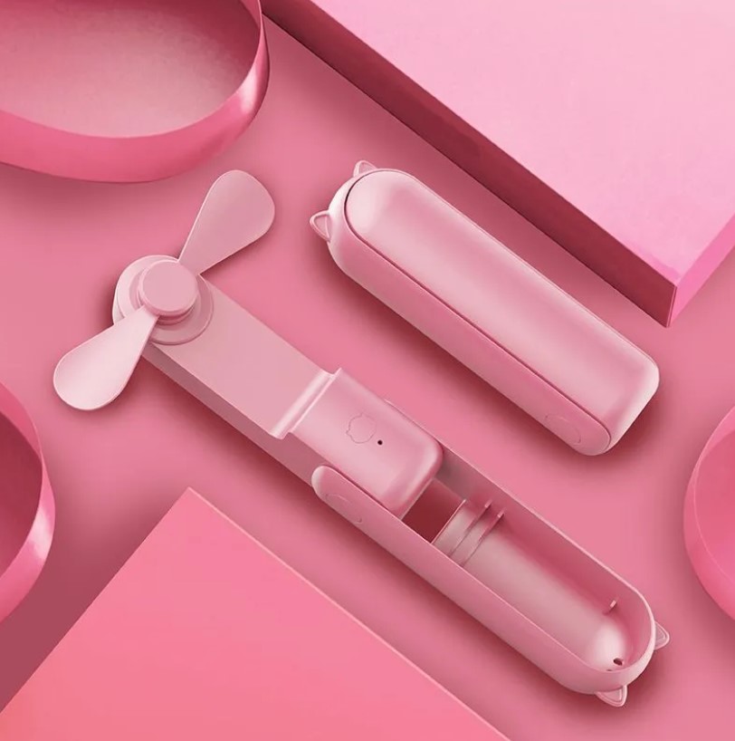 Вентилятор ручной NoBrand мини-USB розовый