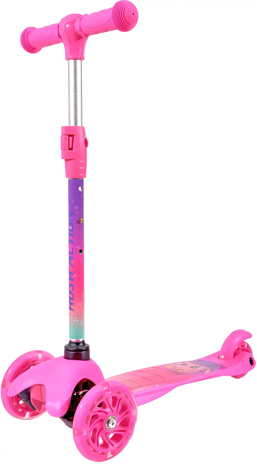 

Самокат 3-х колёсный до 30 кг Kitti светящиеся колеса RUSH ACTION, S909G Kitti