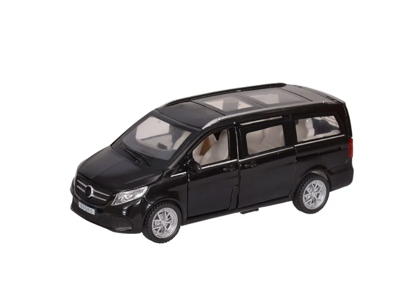 

Мод. Маш. 1:32 Mercedes-Benz V-class 68065 свет, звук, инерция 16,5см Черный WB в/к, 68065