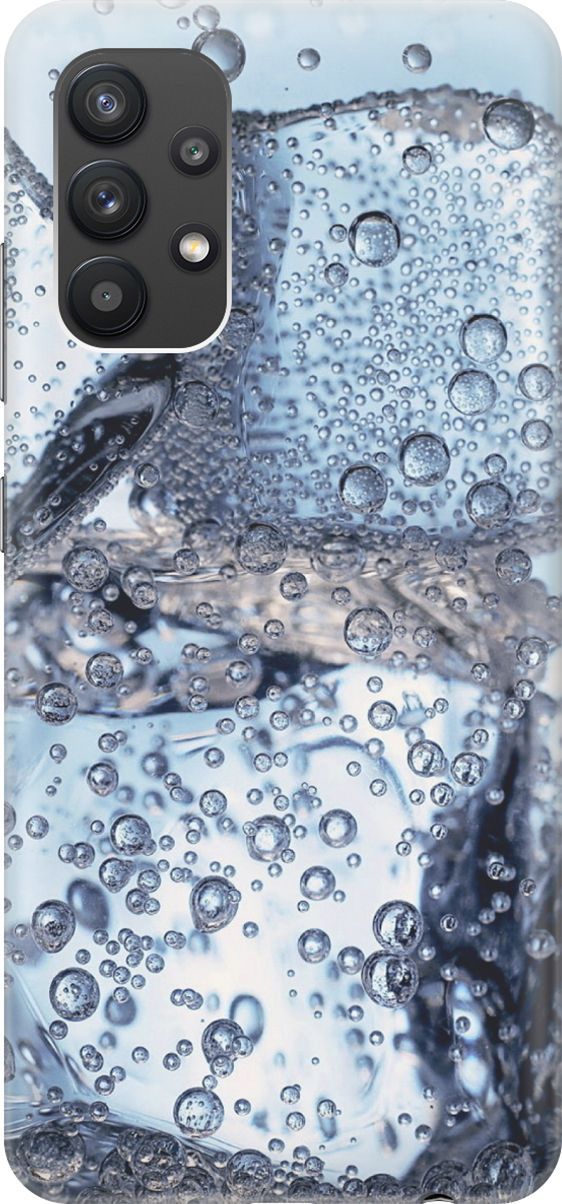 

Силиконовый чехол на Samsung Galaxy A32 с эффектом блеска "Лед и пузырьки", Белый;голубой, 3484