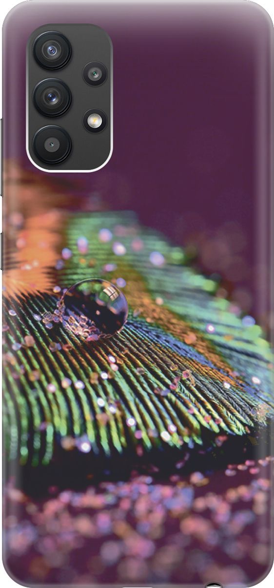 

Силиконовый чехол на Samsung Galaxy A32 с эффектом блеска "Капля на пере", Зеленый;фиолетовый, 3484