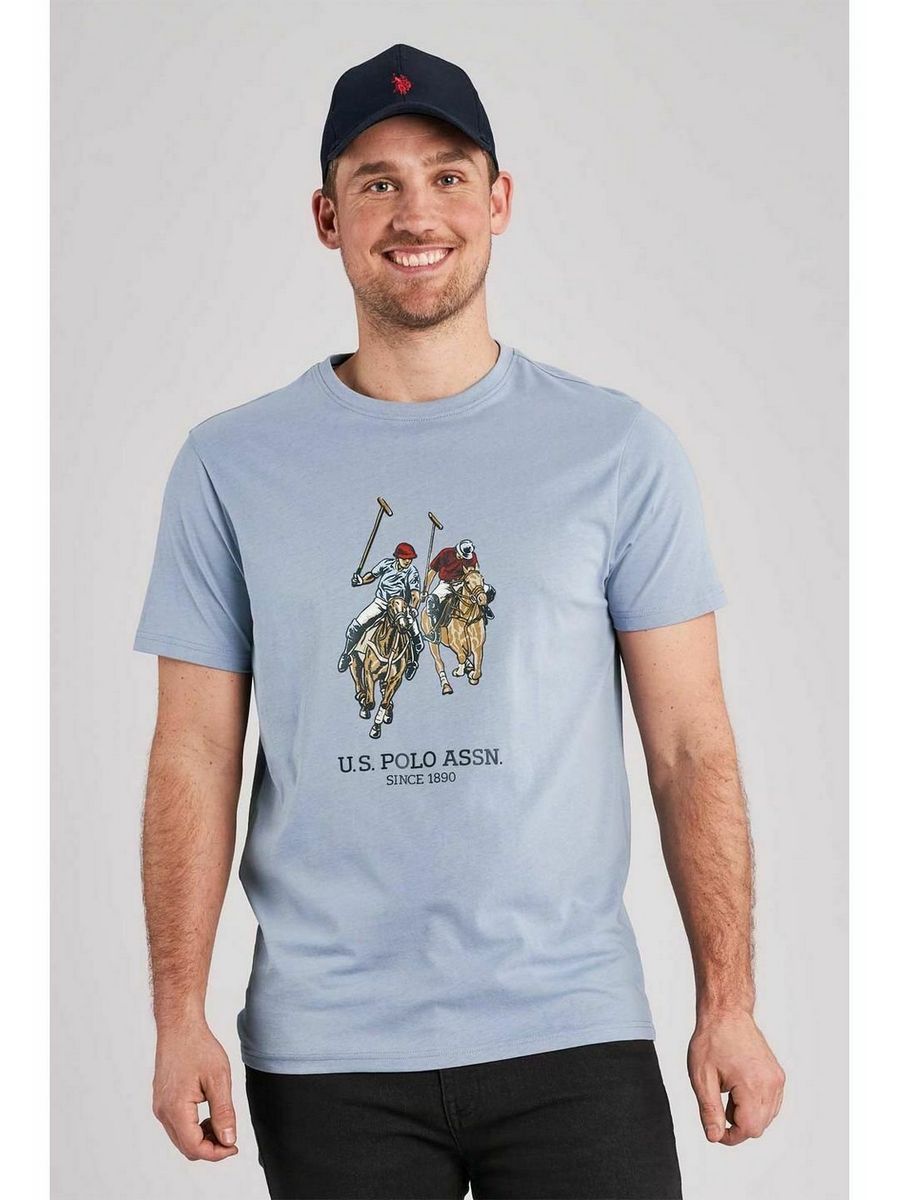 

Футболка мужская U.S. POLO Assn. US222O02R синяя S, Синий, US222O02R