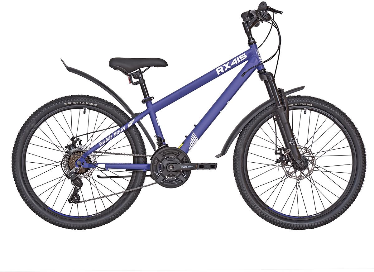 

Велосипед 24" 21ск RUSH HOUR RX 415 DISC ST фиолетово-синий рама 13" В, RX 415