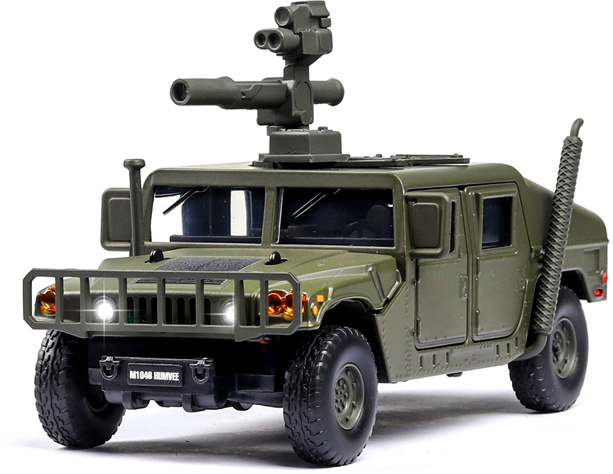 

Мод. маш. 1:32 Hummer H1 14,5см JK823534 свет, звук, инерция Зеленый WB в/к, JK823534