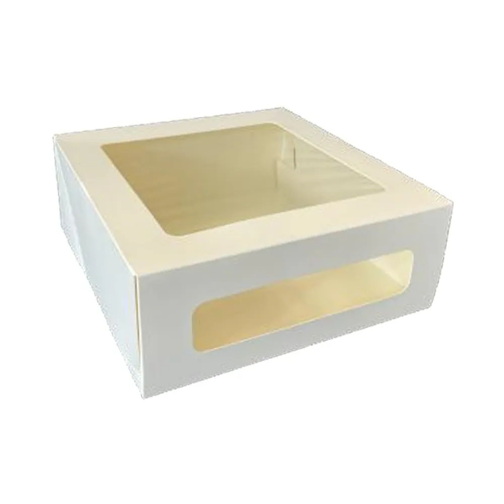 Подарочная коробка OSQ Cake Window White для торта с окном 240х240х100 мм, 15шт