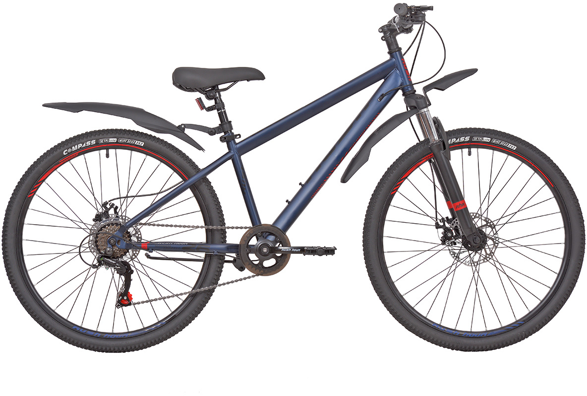 

Велосипед 26" 6ск RUSH HOUR NX 605 DISC ST синий рама 14", NX 605
