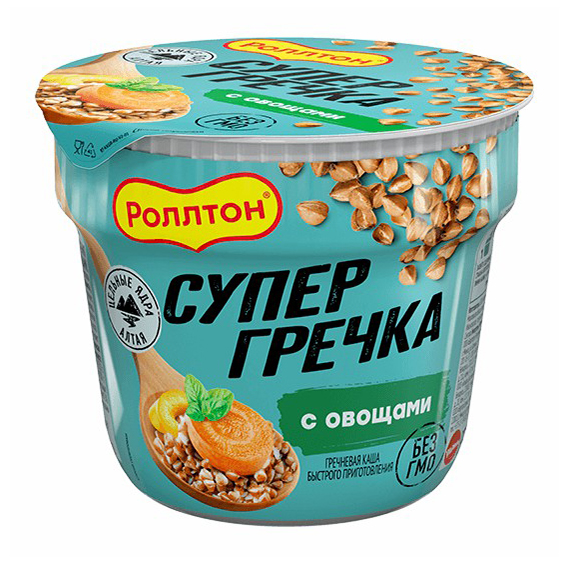 

Каша Роллтон Гречневая с овощами быстрого приготовления 45 г