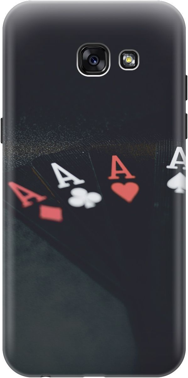 

Силиконовый чехол на Samsung Galaxy A5 (2017) "Флеш-рояль", Черный;белый, 3487