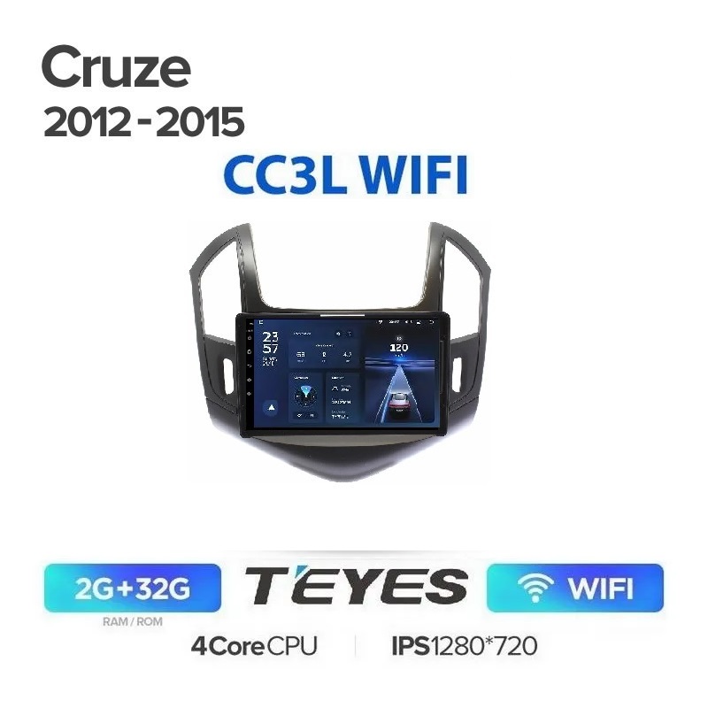 

Магнитола Teyes CC3L WIFI 2/32 Chevrolet Cruze 2012-2015 черная рамка, CC3L WIFI