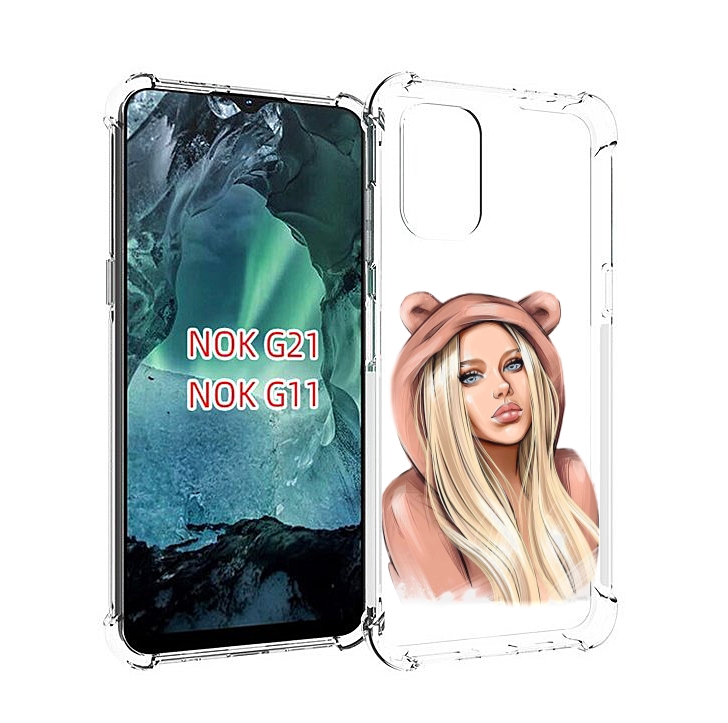 

Чехол Mypads Блондинка-В-Капюшоне Женский Для Nokia G11/G21, Прозрачный, Tocco