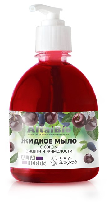 Жидкое мыло AltaiBio с соком Вишни и Жимолости (тонус био-уход), 300 мл aroma jazz масло массажное жидкое для лица миндальный джаз 200 мл