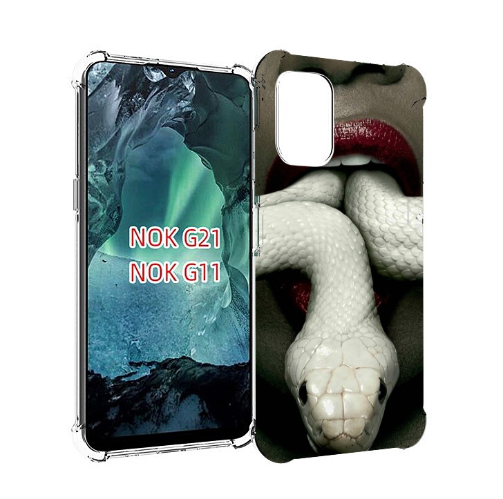 

Чехол MyPads белая-змея для Nokia G11 / G21, Прозрачный, Tocco