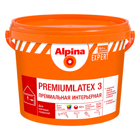 

ALPINA EXPERT PREMIUMLATEX 3 краска интерьерная, матовая, База 1 (10л)