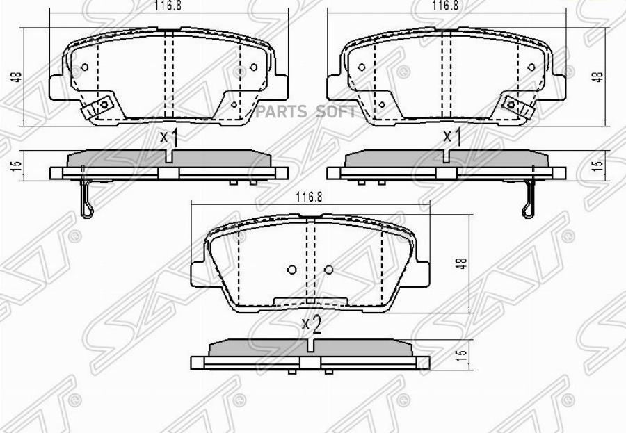 

Колодки тормозные зад HYUNDAI SANTA-FE 12- SAT ST583022WA70