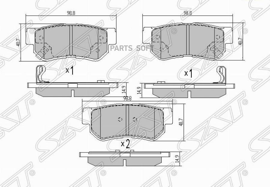 

SAT ST5830226A00 Колодки тормозные зад HYUNDAI GETZ 05-09/SANTA FE 01-06/SONATA 04-09