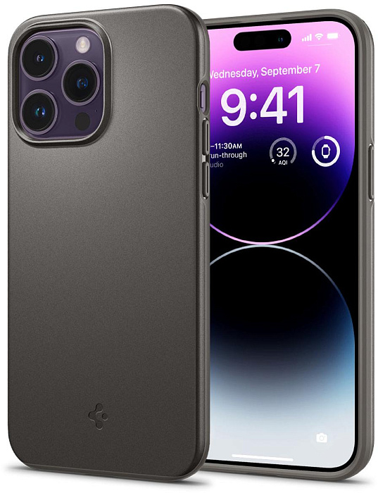 

Чехол Spigen Thin Fit (ACS04782) для Apple iPhone 14 Pro (Gunmetal), Серый