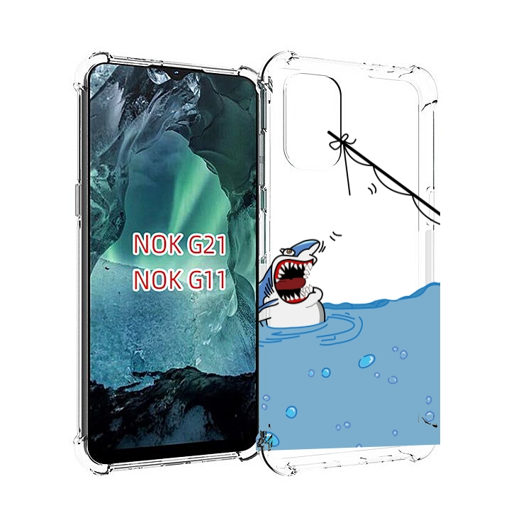 

Чехол Mypads Акула-Рисунок Для Nokia G11/G21, Прозрачный, Tocco
