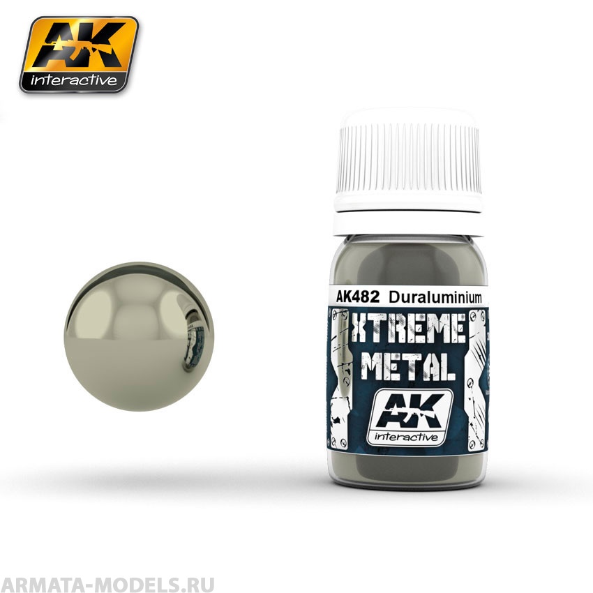 фото Ak482 краска металлик xtreme metal duraluminium ak interactive