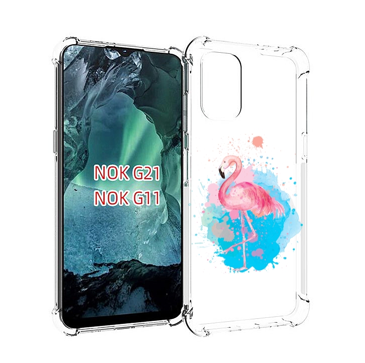 

Чехол Mypads Акварельное-Фламинго Для Nokia G11/G21, Прозрачный, Tocco