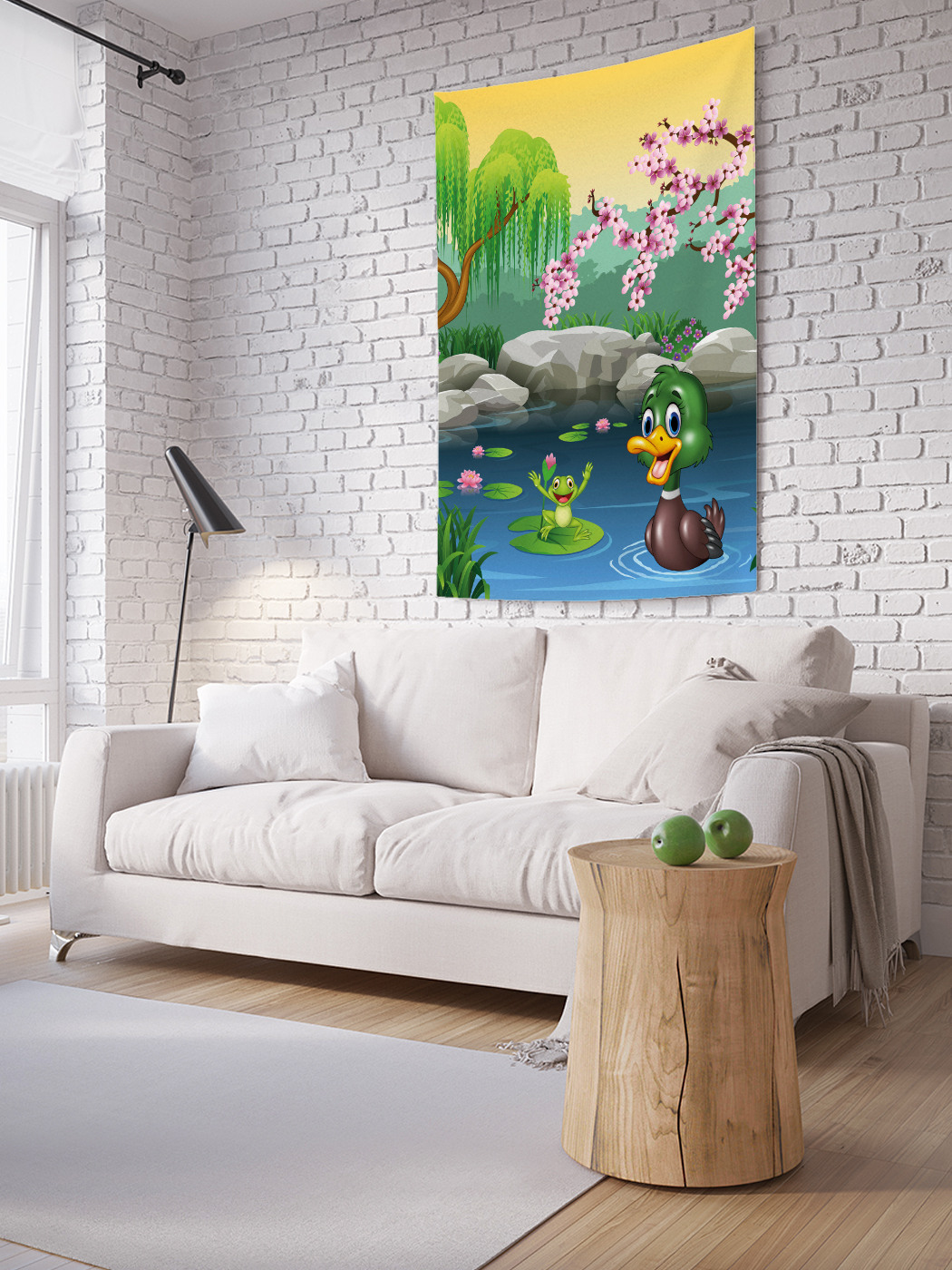 

Вертикальное фотопанно на стену JoyArty Утка и лягушка 150x200 см, Утка и лягушка