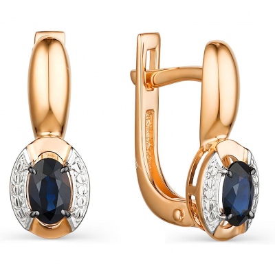 

Серьги с 2 сапфирами из красного золота Алкор 23932-102, 23932-102