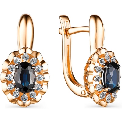 

Серьги с сапфирами и бриллиантами из красного золота Алкор 24028-102, 24028-102