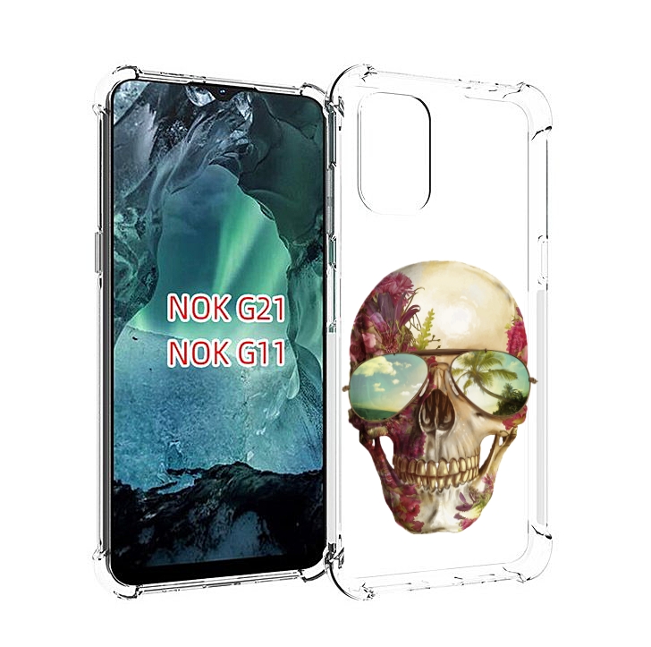 

Чехол Mypads Череп С Очками Для Nokia G11/G21, Прозрачный, Tocco