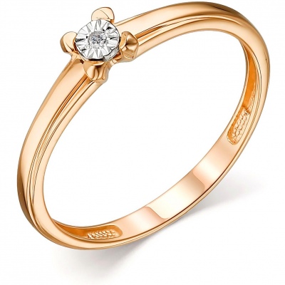 

Кольцо с 1 бриллиантом из красного золота р. 18,5 Алкор 13922-100, 13922-100