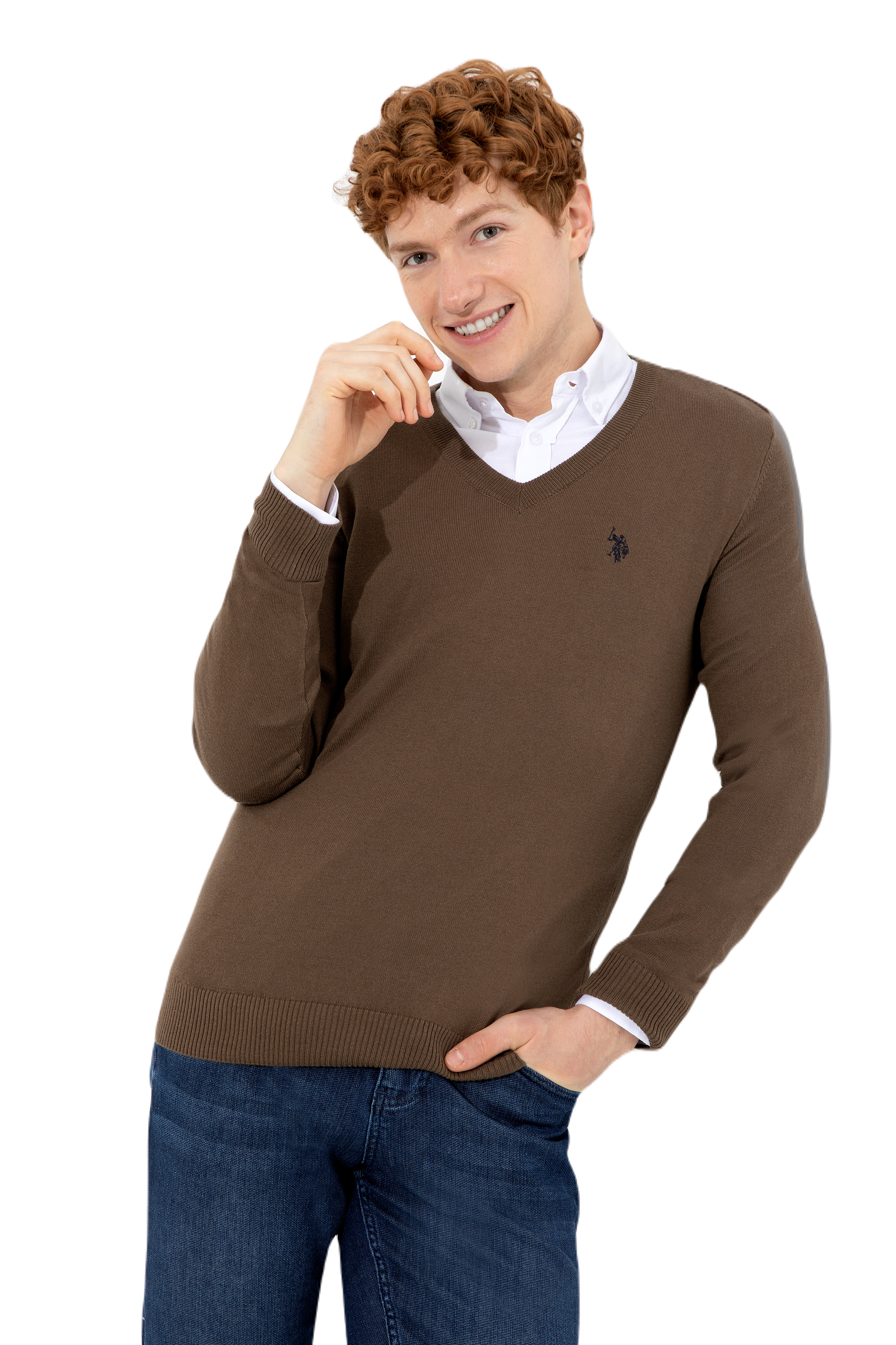 

Пуловер мужской U.S. POLO Assn. g081sz0tk0enrique-sk22 коричневый XS, g081sz0tk0enrique-sk22