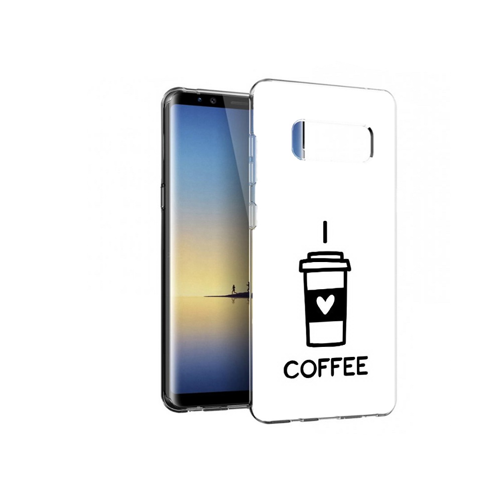 

Чехол MyPads Tocco для Samsung Galaxy Note 8 Я люблю кофе, Прозрачный, Tocco