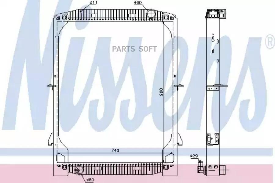 

NS61971A_радиатор системы охлаждения 900x740x40 IVECO Eurostar/tech E.38/42/47/52/39/40