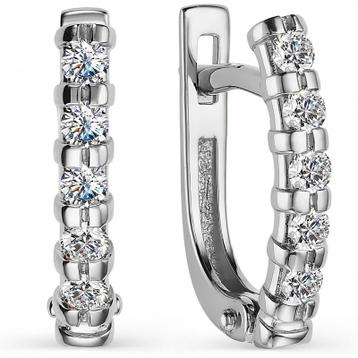 

Серьги с 10 бриллиантами из белого золота Алкор 23930-200, 23930-200