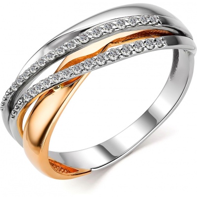 

Кольцо с 29 бриллиантами из красного золота р. 17,5 Алкор 13849-100, 13849-100