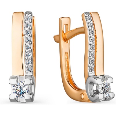 

Серьги с 18 бриллиантами из красного золота Алкор 23923-100, 23923-100