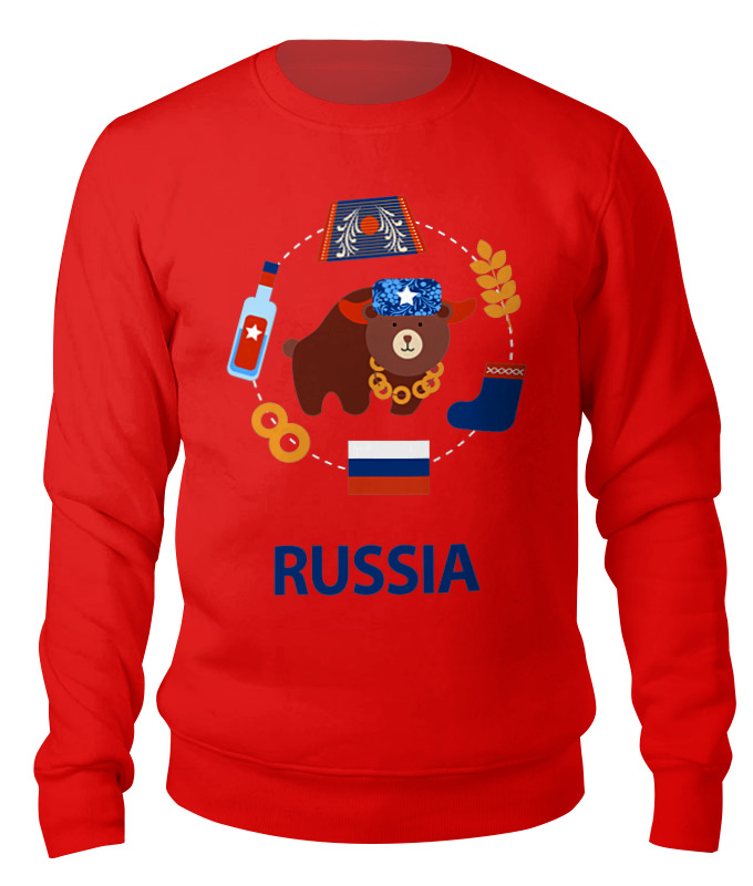 

Свитшот унисекс Printio Россия (russia) красный XS, Россия (russia)