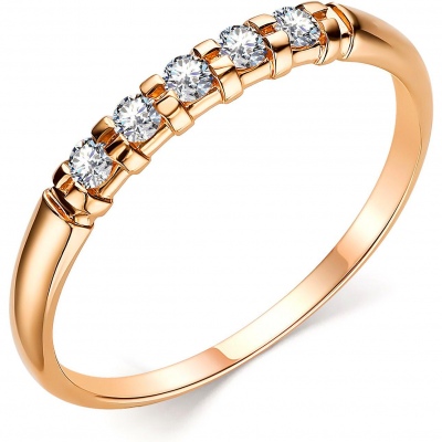 

Кольцо с 5 бриллиантами из красного золота р. 17 Алкор 13930-100, 13930-100