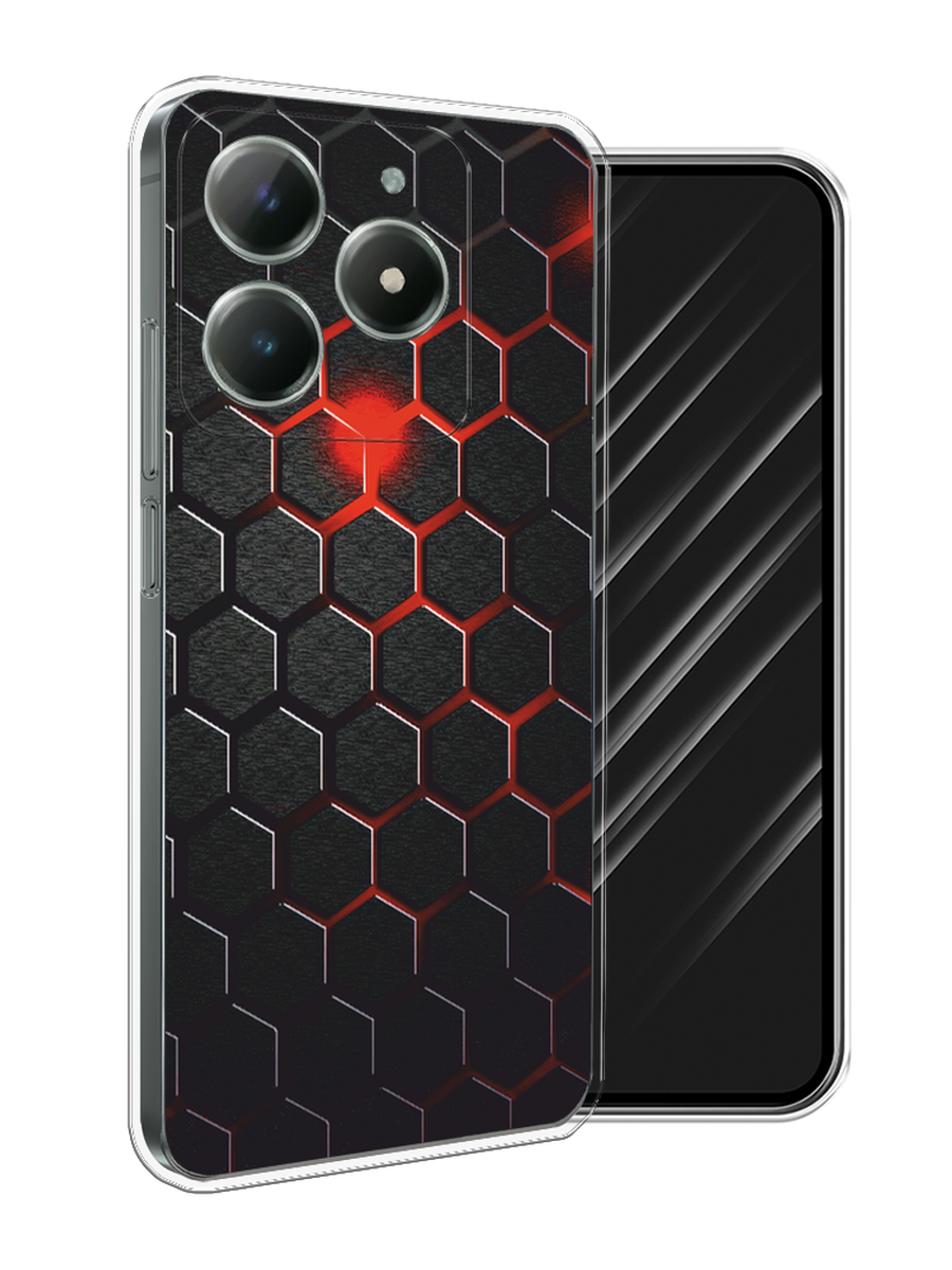 

Чехол Awog на Realme C61 4G (Global) "Фон соты красные", Красный;черный, 2518050-1