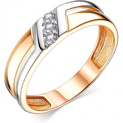 

Кольцо с 3 бриллиантами из красного золота р. 16,5 Алкор 13854-100, 13854-100