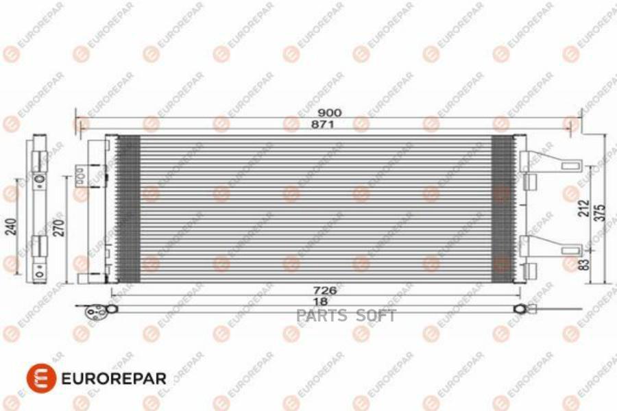 Радиатор кондиционера CITROEN JUMPER 2.2HDI-3.0HDI 06>, FIAT DUCATO 07> PEUGEOT BOXER 06>