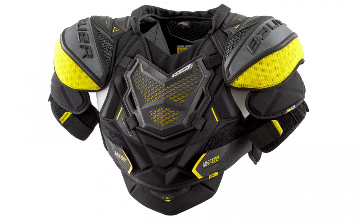 фото Нагрудник хоккейный bauer supreme ultrasonic s21 sr, black/yellow, m