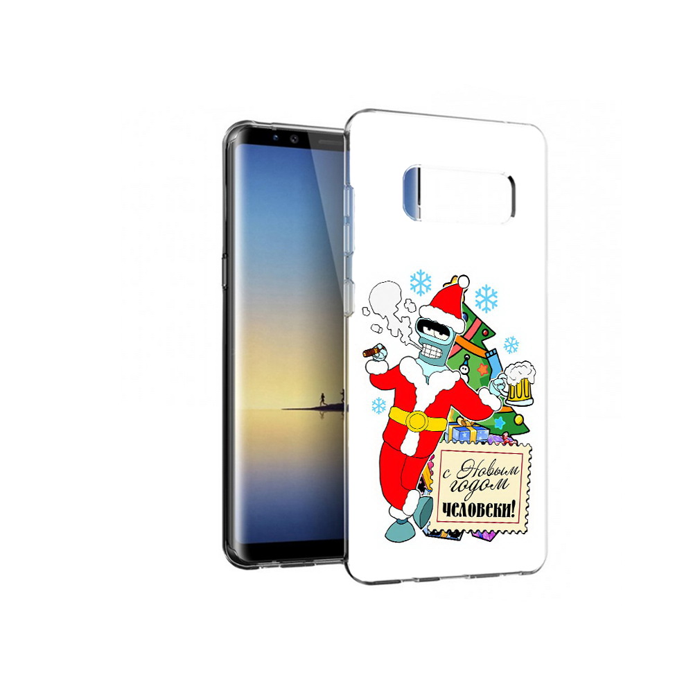 

Чехол MyPads Tocco для Samsung Galaxy Note 8 С новым годом человеки, Прозрачный, Tocco